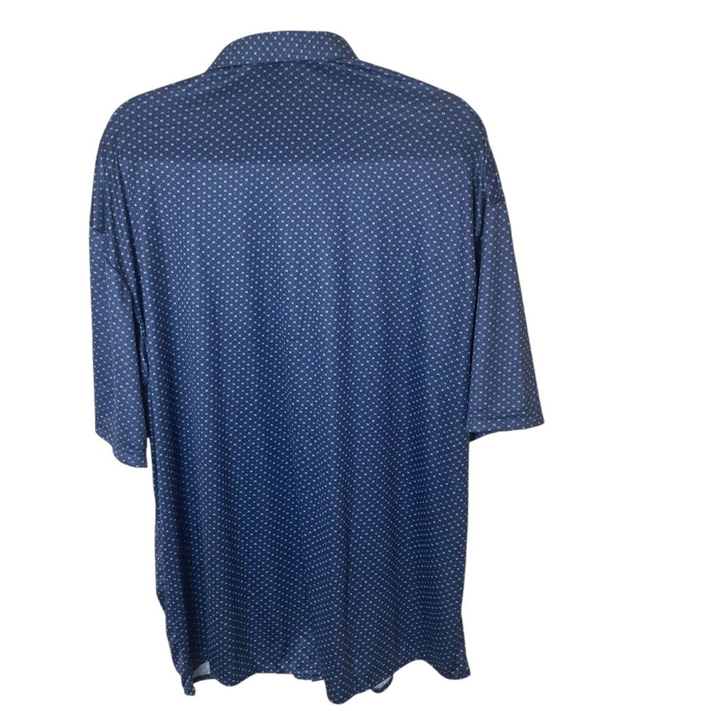 NWOT Collars & Co. Los Cabos Blue Star Quattro Flex Short Sleeve Button Down 2XL - Picture 3 of 7
